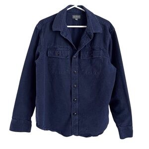 LL Bean Navy Blue Men’s Chamois Heavy Flannel Button Down Shirt Shacket Large